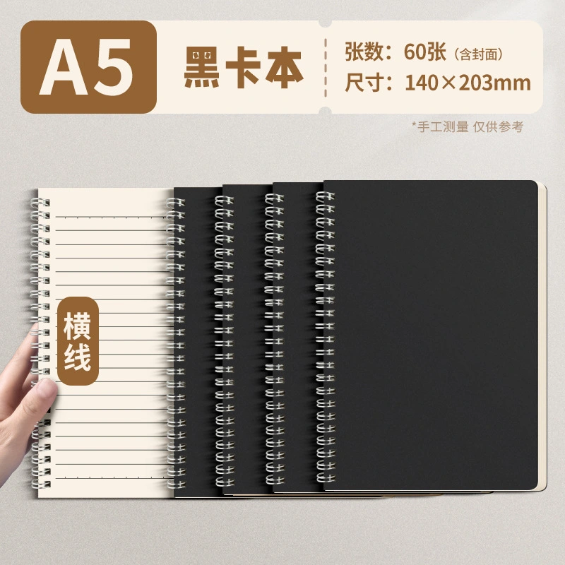 Ruled notebook cover and paper detail